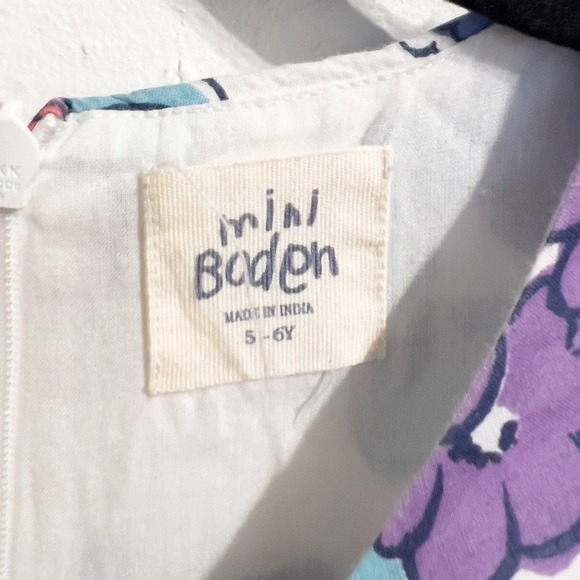 Mini Boden Floral Flower Sleeveless A Line Dress 5-6y Multicolor Purple Jewels - Picture 4 of 5